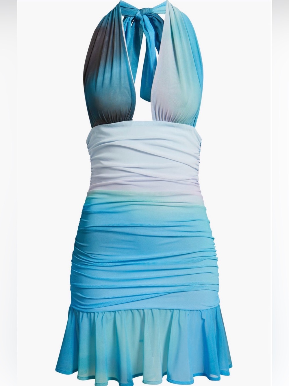 Feners Ombre Halter Ruffle Hem Mini Dress - Picture 5 of 6